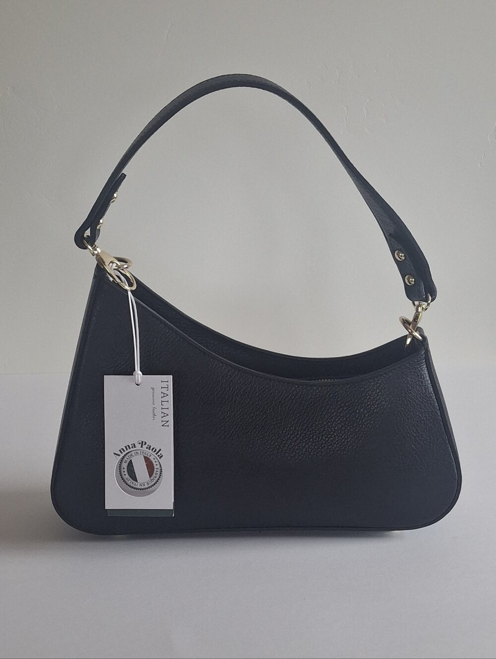 ANNA PAOLA Black Shoulder/Crossbody Pebbled Leather Bag - NWOT